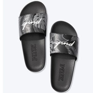 🔥VS PINK SINGLE STRAP FLORAL SLIDES